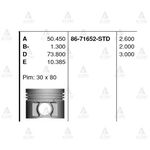 PISTON SEKMNALI STD-( 96.00 )-( NISSAN: TERRANO 9702 2.7D TD27  )