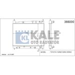 TOYOTA SU RADYATÖRÜ (AT) YARIS 00-06 1.3 1.5 BENZİNLİ 350x478x16 KALE-KLE-366000