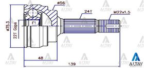 TOYOTA YARIS AKS KAFASI 99/- 1.3 ABSLİ 24*22*56 MAHER