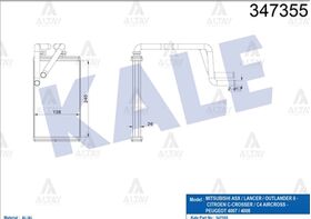 MITSUBISHI LANCER KALORİFER RADYATÖRÜ 08/- ASX 10- OUTLANDER 06-12 CITROEN C4 12- PEUGEOT 4007 4008 KALE
