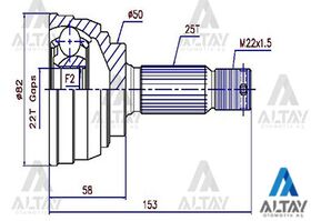 HYUNDAI ACCENT AKS KAFASI 25*50*22 00-06  GETZ 03-06 BENZİNLİ ABSLİ MAHER
