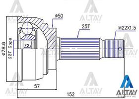 HYUNDAI ACCENT AKS KAFASI 25*50*22 95-06  EXCEL 90-94  LANCER 84-91  GETZ 03-06 BENZİNLİ MAHER
