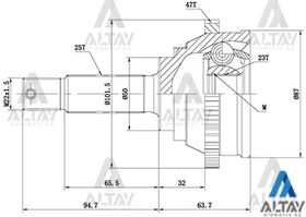 HYUNDAI ELANTRA AKS KAFASI 90-00 SAĞ  ACCENT ADMIRA DİZEL  MATRIX  SONATA 88-98 2.0 25*50*23 ABSLİ MAHER