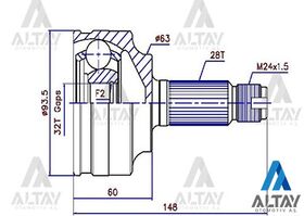 HONDA ACCORD AKS KAFASI 03/-  BENZİNLİ 28*32*63 MAHER
