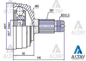 HONDA ACCORD AKS KAFASI 90-98 ABSLİ 28*60*32  PRELUDE 2.0  CRV 97-06 MAHER