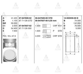 HYUNDAI ACCENT PİSTON SEKMANLI 95-00 1.3 STD GOETZE