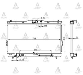 HYUNDAI SANTAFE SU RADYATÖRÜ 03/-  DİZEL OTOMATİK 26mm (Brazing) MAHER