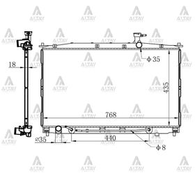 HYUNDAI SANTAFE SU RADYATÖRÜ DİZEL 06/-  OTOMATİK 26mm (Brazing) MAHER