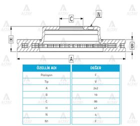 HYUNDAI ACCENT ÖN FREN DİSKİ 95-00  EXCEL 90-94 242mm MAHER
