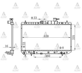 HYUNDAI ACCENT SU RADYATÖRÜ 00-06 1.3  1.5  1.6 OTOMATİK (Brazing) MAHER
