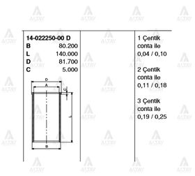 HYUNDAI i30 GÖMLEK 1.6 CRDİ D4FB 77.20mm STD GOETZE