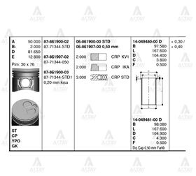 KIA BONGO PREGIO PİSTON SEKMANLI 2.7 0.50 GOETZE