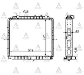 KIA BONGO SU RADYATÖRÜ 04/- K2500 32mm (Brazing) MAHER