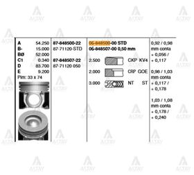KIA SORENTO PİSTON SEKMANLI 170HP  H-1 0.50 GOETZE
