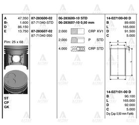 MAZDA E2200 PİSTON SEKMANLI 86-92  BESTA 92/- 050 GOETZE
