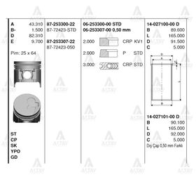 MAZDA E2200 PİSTON SEKMANLI 99/- 0.50 GOETZE