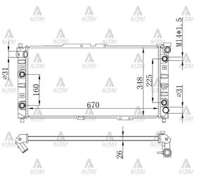 MAZDA 323 SU RADYATÖRÜ 95-98 OTOMATİK 1.8 LANTIS 26mm (Brazing) MAHER