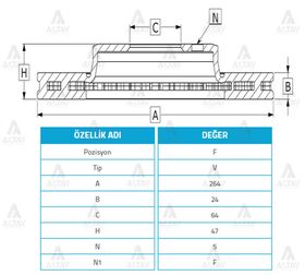 MAZDA 626 ÖN FREN DİSKİ 88-92 265mm MAHER