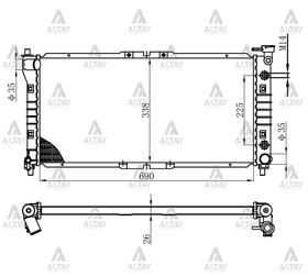 MAZDA 626 SU RADYATÖRÜ 92-01 OTOMATİK 2.0 26mm (Brazing) MAHER