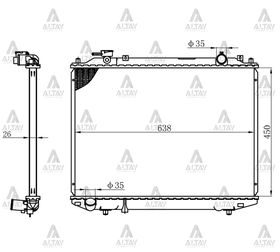 MAZDA B2500 SU RADYATÖRÜ 96-05  05/- BT-50 4x4  FORD RANGER 96-06  06/-  4x4 26mm (Brazing) MAHER