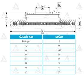NISSAN PICKUP ÖN FREN DİSKİ 02/- 4x4  TERRANO 98/-  PATHFINDER 4x4 97-04 300mm MAHER