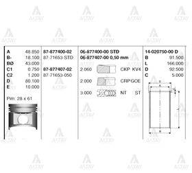 NISSAN PICKUP PİSTON SEKMANLI 03/-  YD25 STD GOETZE