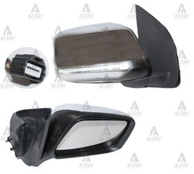 NISSAN PICKUP YAN AYNA 08/- NAVARA ELEKTRİKLİ ISITMALI SİNYALLİ OTOMATİK KATLANIR KROM SAĞ T.W.