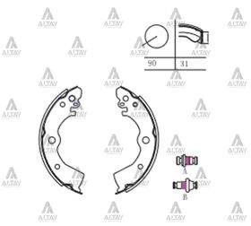 NISSAN SUNNY ARKA FREN BALATASI 90-97 PABUÇLU  323 97/- MAHER