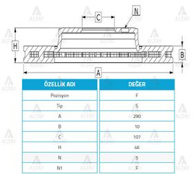 SUZUKI VITARA ÖN FREN DİSKİ 88-98 1.6  SAMURAI  JIMNY  X90 96-00 290mm MAHER