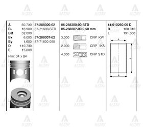 MITSUBISHI CANTER 515 635 PİSTON SEKMANLI 0.50 GOETZE