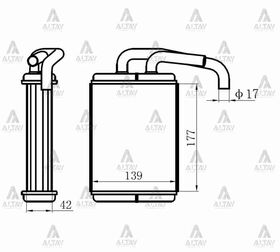 MITSUBISHI L200 KALORİFER RADYATÖRÜ ( 177 x 139 x 32 ) MAHER