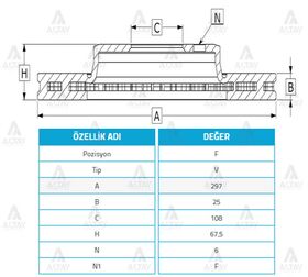 TOYOTA HILUX ÖN FREN DİSKİ 06-11 4X4 297mm MAHER