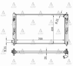 MITSUBISHI LANCER SU RADYATÖRÜ 08/-OTOMATİK 1.5  1.6  1.8 (Brazing) MAHER