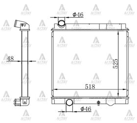 MITSUBISHI CANTER 859 SU RADYATÖRÜ 06/- FUSO 48mm (Brazing) MAHER