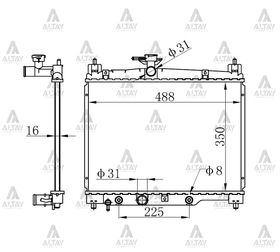 TOYOTA YARIS SU RADYATÖRÜ 00-06 BENZİNLİ 1.0 OTOMATİK (Brazing) MAHER