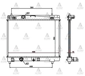 TOYOTA YARIS SU RADYATÖRÜ 06/-  BENZİNLİ 1.0 - 1.3 MANUEL (Brazing) MAHER