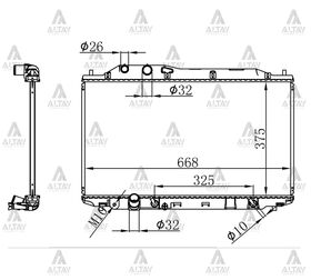 HONDA CIVIC SU RADYATÖRÜ 06-12 OTOMATİK 16mm (Brazing) MAHER