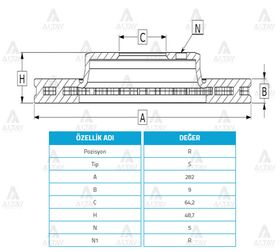 HONDA ACCORD ARKA FREN DİSKİ 08/- 282mm WOD