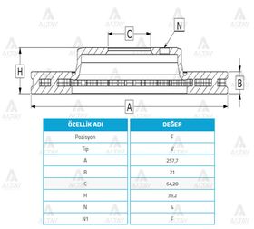 HONDA JAZZ ÖN FREN DİSKİ 02/-  CITY 07/- 258mm WOD