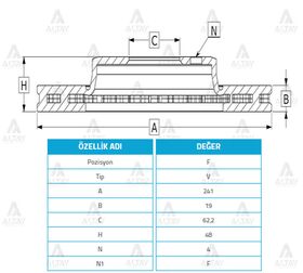 HYUNDAI GETZ ÖN FREN DİSKİ BENZİNLİ 241mm WOD