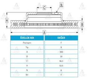HYUNDAI H-1 ÖN FREN DİSKİ 08/- 300mm WOD
