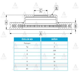KIA PREGIO ÖN FREN DİSKİ 97-09 258mm WOD