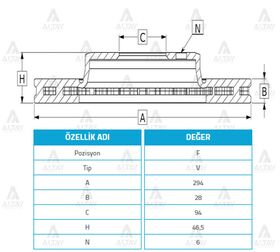 MITSUBISHI L200 ÖN FREN DİSKİ 06/-  4x2  4x4 TRITON 294mm  PAJERO 10/- WOD