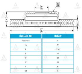 NISSAN PICKUP ÖN FREN DİSKİ 86-98 D-21  98-06 D-22 250mm WOD