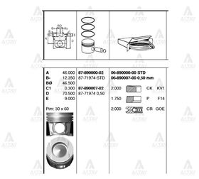 NISSAN QASHQAI PİSTON SEKMANLI 14/- 1.6 DCİ 80mm 0.50 GOETZE