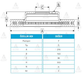 SUZUKI CARRY ALTO MARUTI DAMAS ÖN FREN DİSKİ 215mm WOD