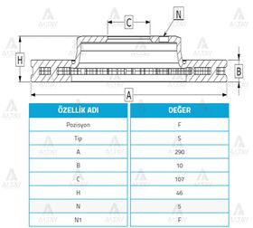 SUZUKI VITARA ÖN FREN DİSKİ 88-98 1.6  SAMURAI  JIMNY  X90 96-00 290mm WOD