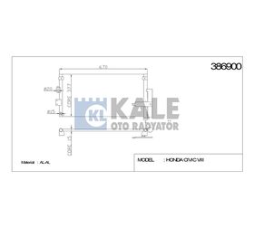 HONDA KLİMA RADYATÖRÜ CIVIC 06-12 653x378x16 KALE