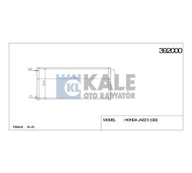 HONDA KLİMA RADYATÖRÜ JAZZ 02-08 (BÜYÜK TİP) 755x330x16 KALE
