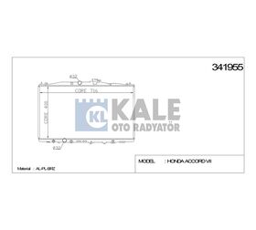 HONDA SU RADYATÖRÜ (ATMT) ACCORD 03-08 2.4 16mm KALE